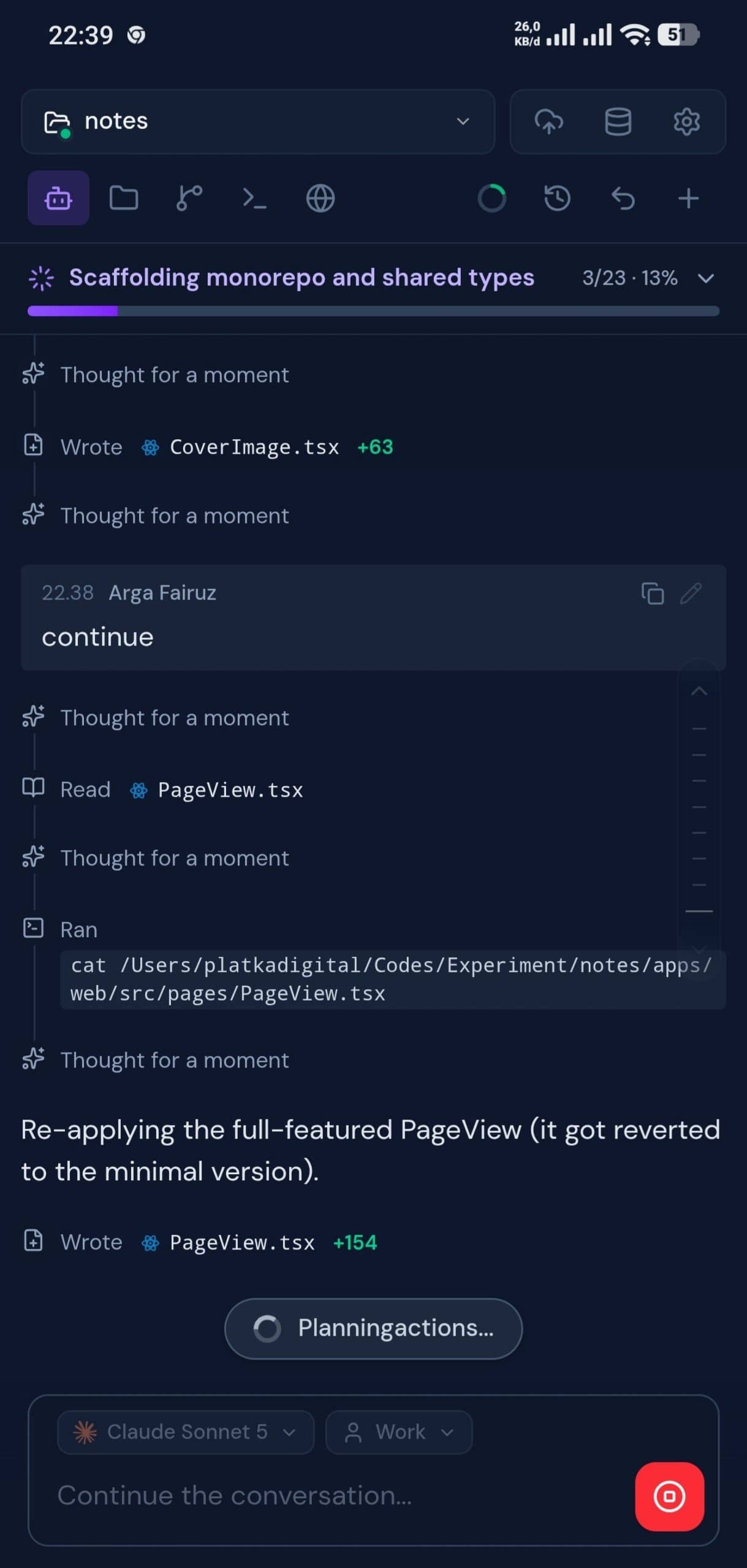 AI Chat on mobile
